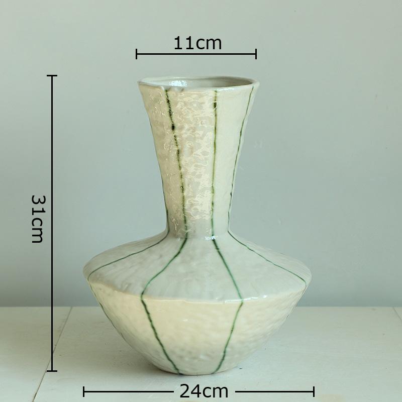 Hammered Texture Ceramic Vase Green Hand-painted Striped Flower Pots Table Decoration Flowers Arrangement Room Aesthetic Decor
Hammered Texture Ceramic Vase Green Hand-painted Striped Flower Pots Table Decoration Flowers Arrangement Room Aesthetic Decor