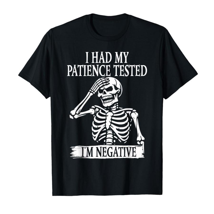 I Had My Patience Tested I m Negative Sarcastic Skeleton T-shirt For Men Women 100% Cotton T Shirts Short Sleeve Tops 0227-1 ... 5XL різнокольоровий
I Had My Patience Tested I m Negative Sarcastic Skeleton T-shirt For Men Women 100% Cotton T Shirts Short Sleeve Tops 0227-1 ... 5XL різнокольоровий