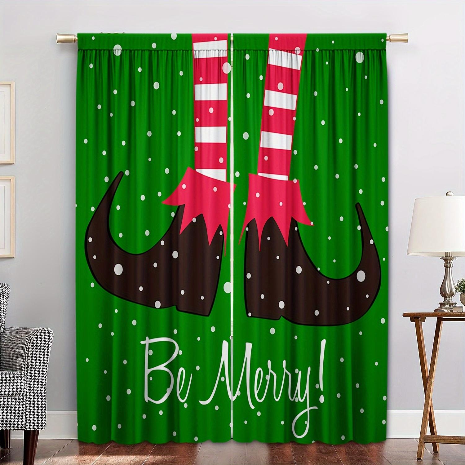 2 шт. Рождественские шторы с полузатемнением с Санта-Клаусом и оленями, с кулиской для карниза, панели для домашнего декора для гостиной, спальни, кухни 100W130H(CM)&Rod Pocket
2 шт. Рождественские шторы с полузатемнением с Санта-Клаусом и оленями, с кулиской для карниза, панели для домашнего декора для гостиной, спальни, кухни 100W130H(CM)&Rod Pocket