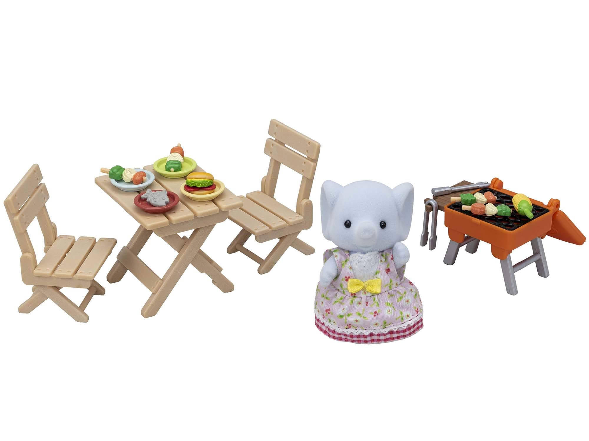 Calico Critters Bubbly Brook Elephant Girls BBQ Picnic Set Dollhouse Playset with Figures and Accessories
Calico Critters Bubbly Brook Elephant Girls BBQ Picnic Set Dollhouse Playset with Figures and Accessories