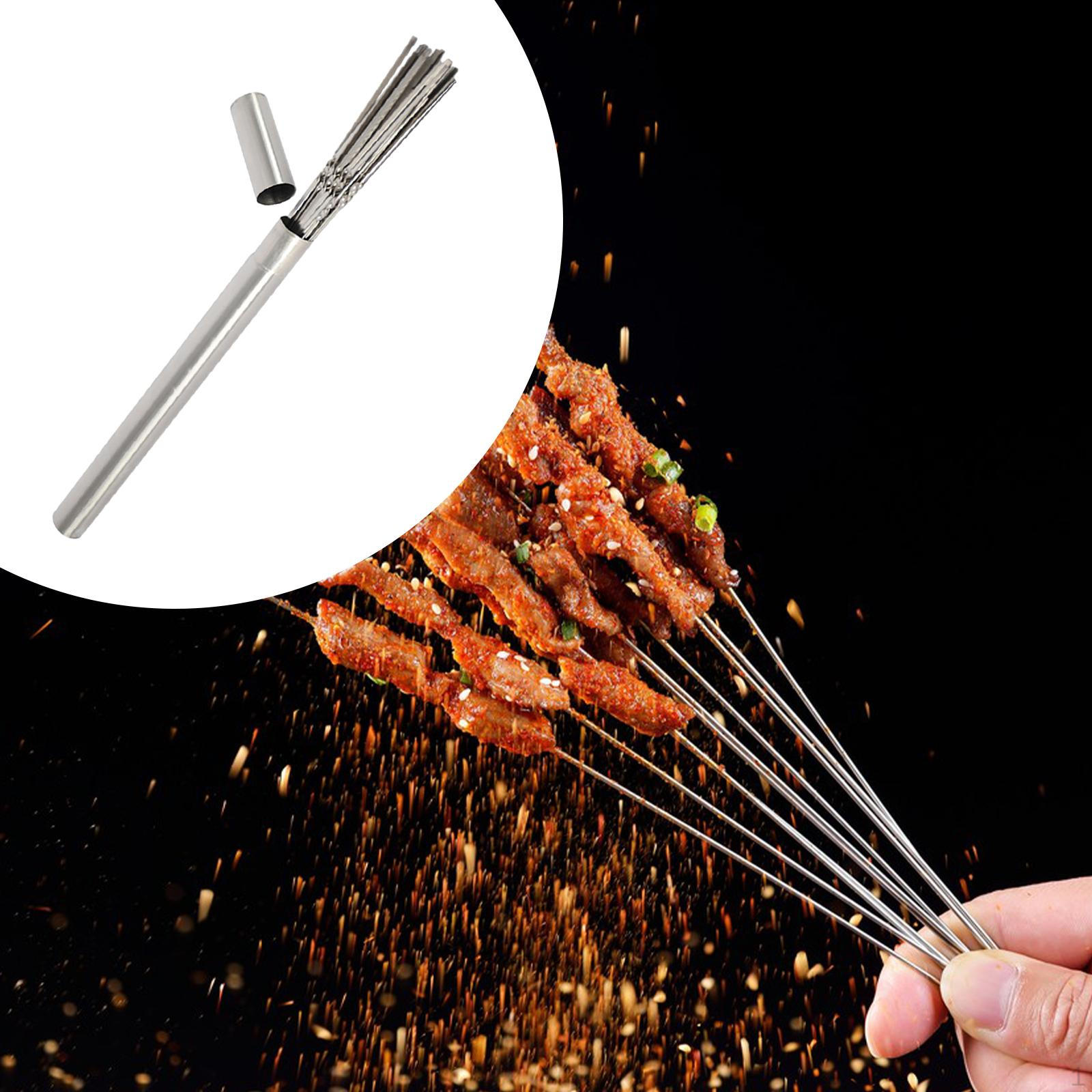 Шашлычки для барбекю, плоские шампуры для барбекю, 50 штук, многоразовые, с трубкой для хранения кебаба, 30cm
Шашлычки для барбекю, плоские шампуры для барбекю, 50 штук, многоразовые, с трубкой для хранения кебаба, 30cm