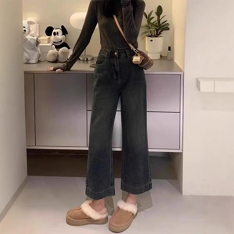 Women s High-Waist Retro Straight-Leg Jeans - Slimming Plus Size Autumn/Winter Pants L
Women s High-Waist Retro Straight-Leg Jeans - Slimming Plus Size Autumn/Winter Pants L