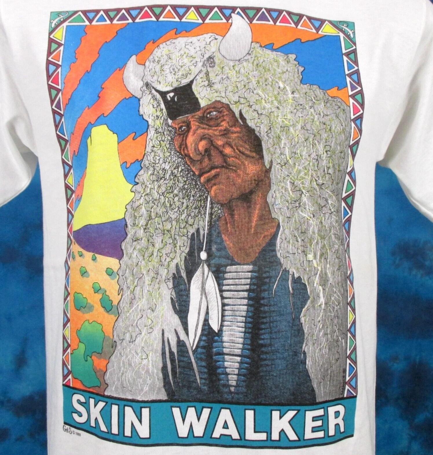 vintage 80s SKIN WALKER NATIVE AMERICAN SUNSET T-Shirt L/XL single stitch cowboy 4XL
vintage 80s SKIN WALKER NATIVE AMERICAN SUNSET T-Shirt L/XL single stitch cowboy 4XL