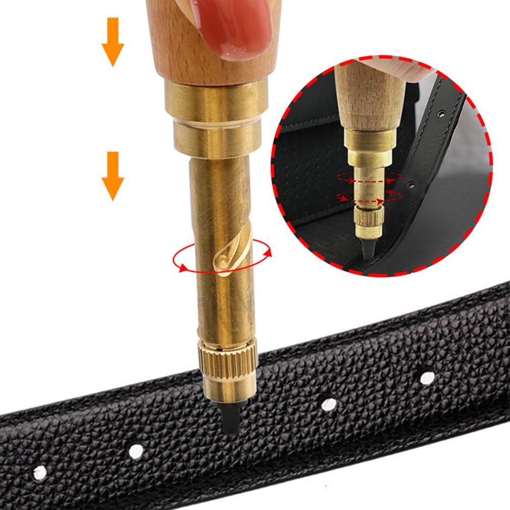 Automatic Belt Punch with 6 Interchangeable Heads DIY Leather Hole Rotary Puncher Tool Type A
Automatic Belt Punch with 6 Interchangeable Heads DIY Leather Hole Rotary Puncher Tool Type A