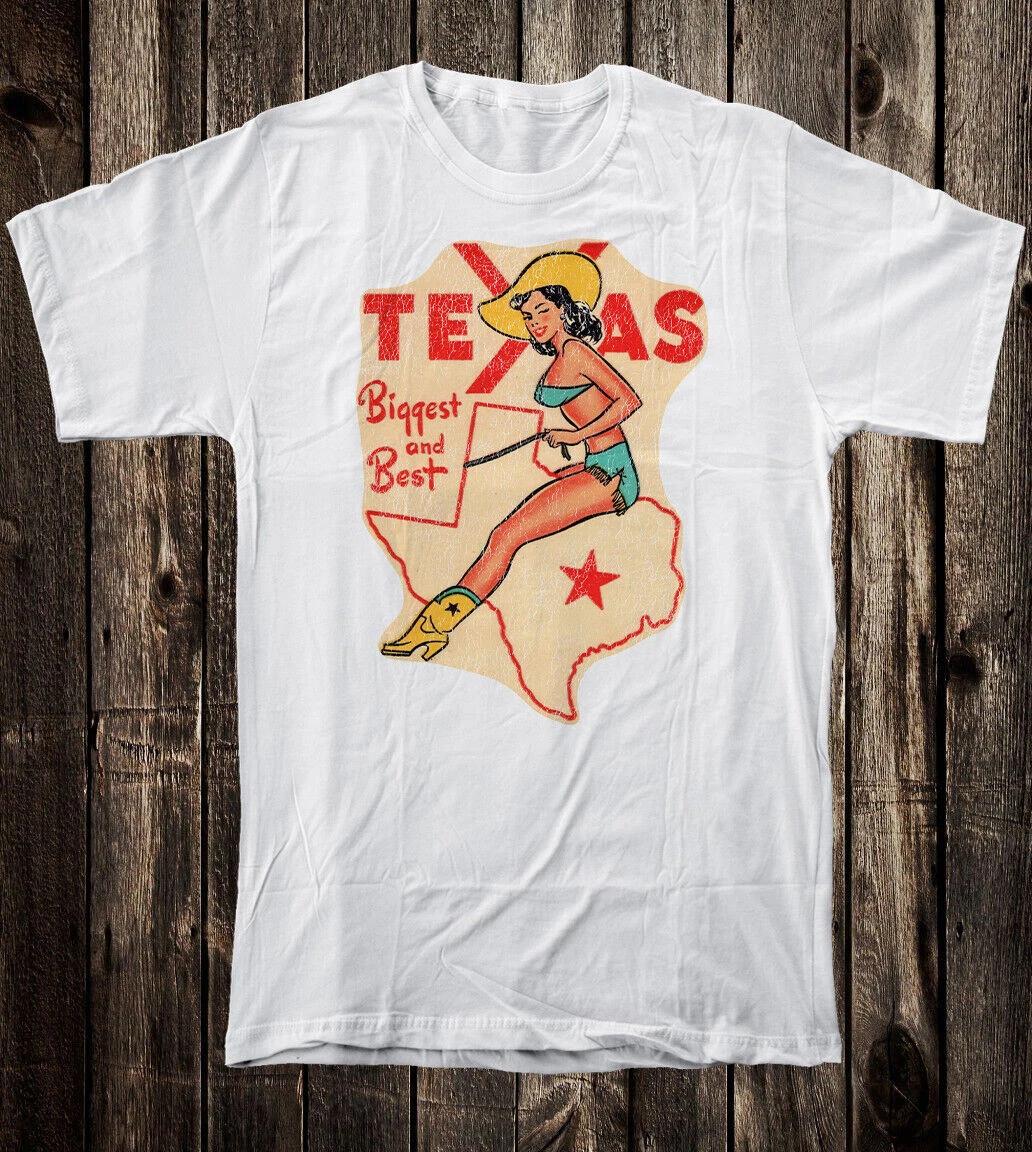 Retro Travel Tee T Shirt Star of Texas State Pinup Girl Cowgirl Biggest and Best S
Retro Travel Tee T Shirt Star of Texas State Pinup Girl Cowgirl Biggest and Best S