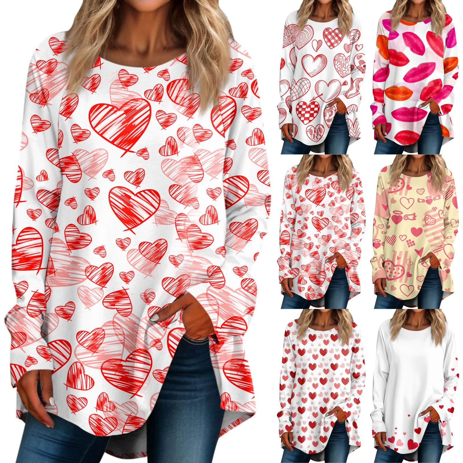 Женская повседневная футболка больших размеров с длинными рукавами и круглым вырезом, футболка с принтом на День святого Валентина, топ, пуловер XXXL розовый
Женская повседневная футболка больших размеров с длинными рукавами и круглым вырезом, футболка с принтом на День святого Валентина, топ, пуловер XXXL розовый