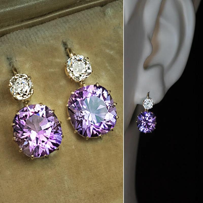 Charming Purple Zirconia Drop Earrings Lady Engagement Ceremony Accessories Fashion Bridal Wedding Jewelry for Women
Charming Purple Zirconia Drop Earrings Lady Engagement Ceremony Accessories Fashion Bridal Wedding Jewelry for Women