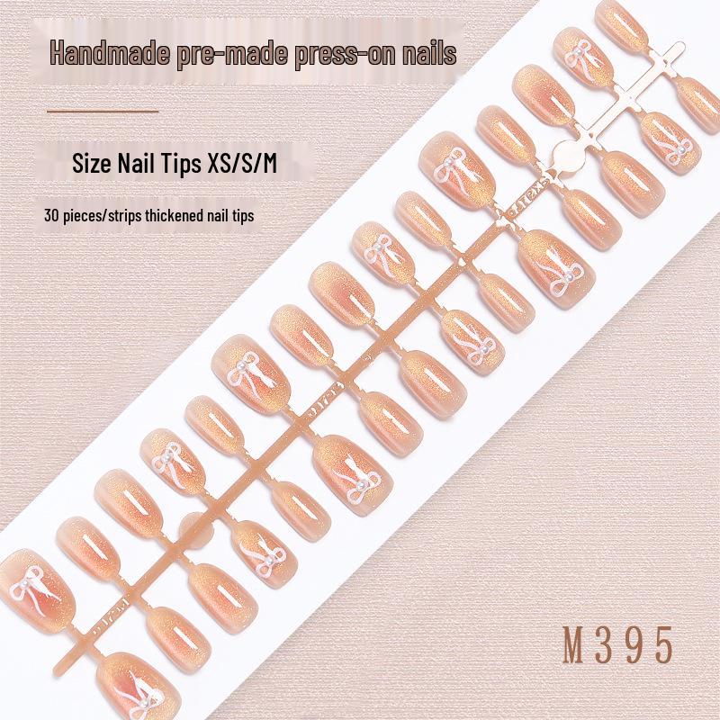 High-End Cat Eye Nail Stickers: Cute Bow, Solid Color, Wearable, Handmade False Nails (30 Pieces)
High-End Cat Eye Nail Stickers: Cute Bow, Solid Color, Wearable, Handmade False Nails (30 Pieces)