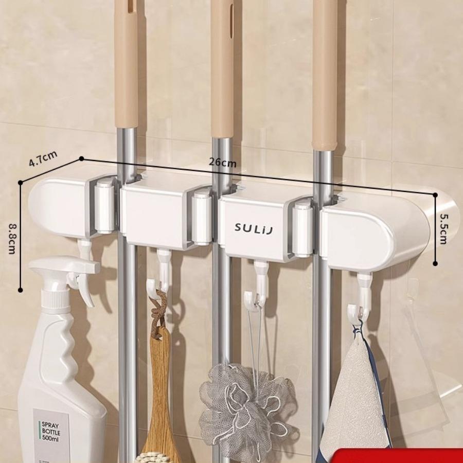 Heavy Duty Metal Mop & Broom Holder with Adjustable Hooks, Wall-Mounted Storage Organizer for Home, Kitchen, Garden, Laundry
Heavy Duty Metal Mop & Broom Holder with Adjustable Hooks, Wall-Mounted Storage Organizer for Home, Kitchen, Garden, Laundry