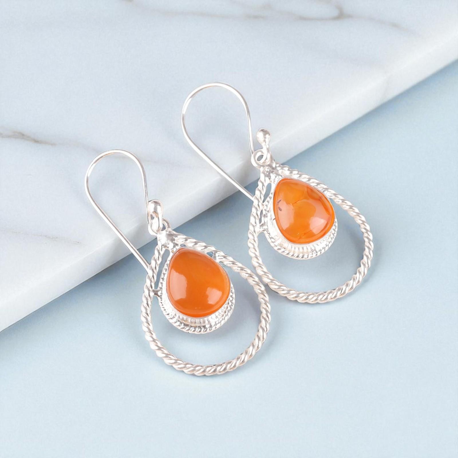 Rare Carnelian Gemstone 925 Sterling Silver Jewelry Handmade Hook Earrings1.70 EE-96-22
Rare Carnelian Gemstone 925 Sterling Silver Jewelry Handmade Hook Earrings1.70 EE-96-22