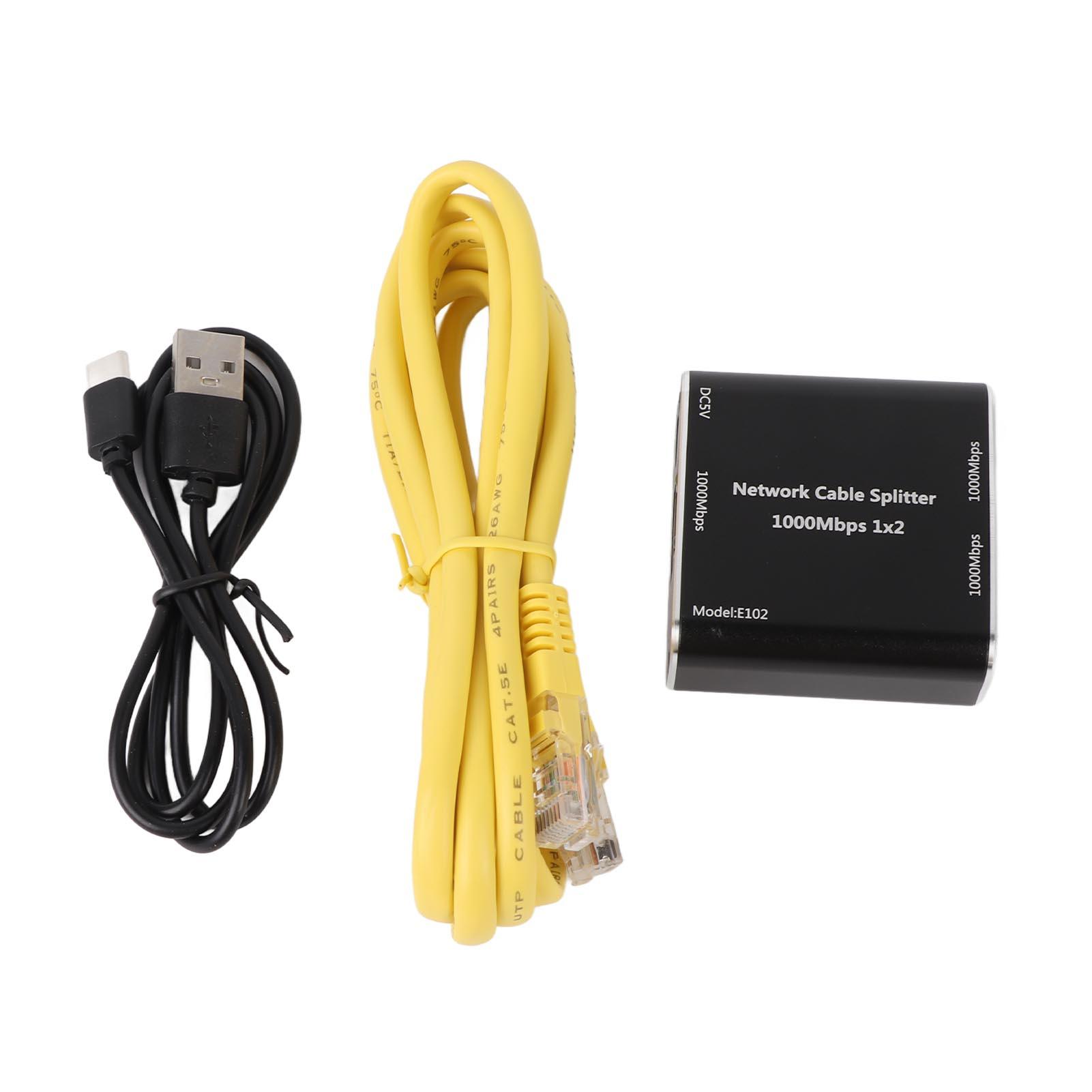Gigabit Ethernet Splitter 1 to 2 1000Mbps High Speed RJ45 Internet Splitter Adapter with USB Power
Gigabit Ethernet Splitter 1 to 2 1000Mbps High Speed RJ45 Internet Splitter Adapter with USB Power