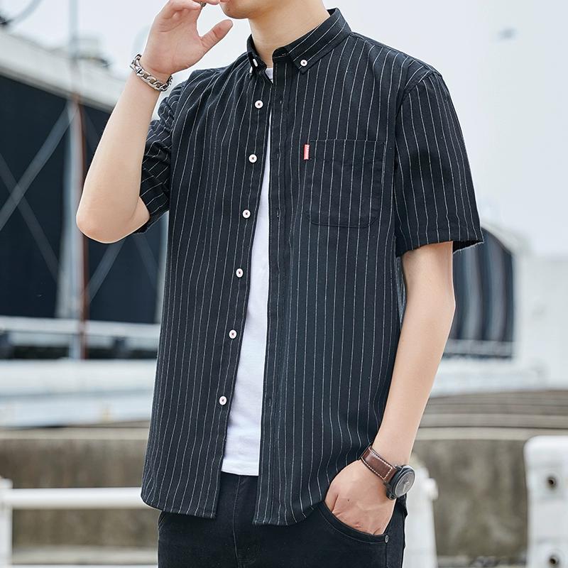 Летняя мужская полосатая повседневная рубашка с коротким рукавом и карманным лейблом, удобные базовые рубашки, тонкий универсальный топ L чёрный
Летняя мужская полосатая повседневная рубашка с коротким рукавом и карманным лейблом, удобные базовые рубашки, тонкий универсальный топ L чёрный