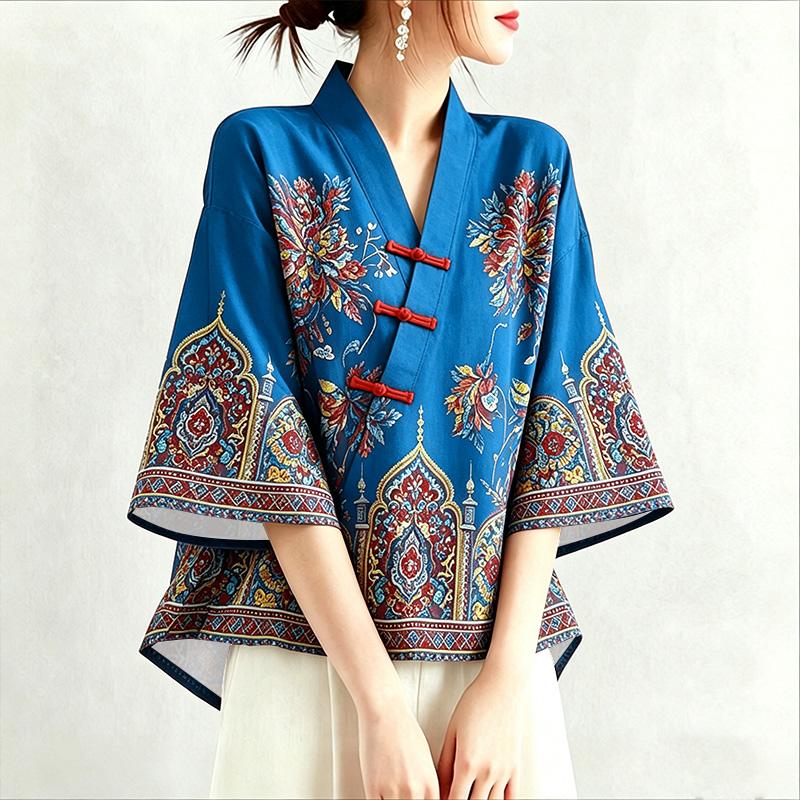 ZANZEA Women Ethnic Print Casual V-Neck 3/4 Sleeve Loose Blouse 4XL синій
ZANZEA Women Ethnic Print Casual V-Neck 3/4 Sleeve Loose Blouse 4XL синій