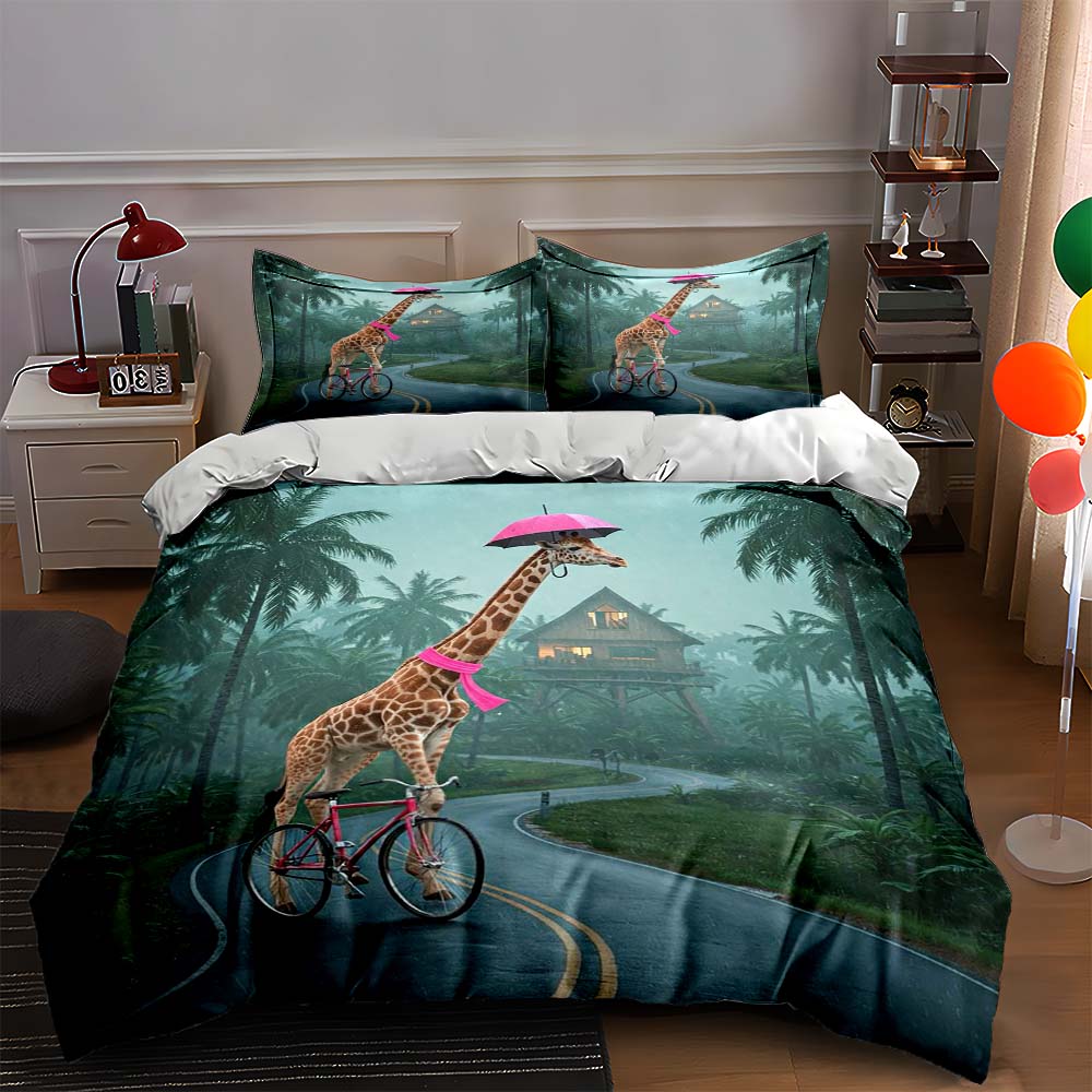 Giraffe, bicycle, umbrella, house. Bedding sets Duvet cover sets Duvet covers Pillowcases(1 * Duvet Cover 2 * Pillowcases, without duvet insert) 135x200cm
Giraffe, bicycle, umbrella, house. Bedding sets Duvet cover sets Duvet covers Pillowcases(1 * Duvet Cover 2 * Pillowcases, without duvet insert) 135x200cm