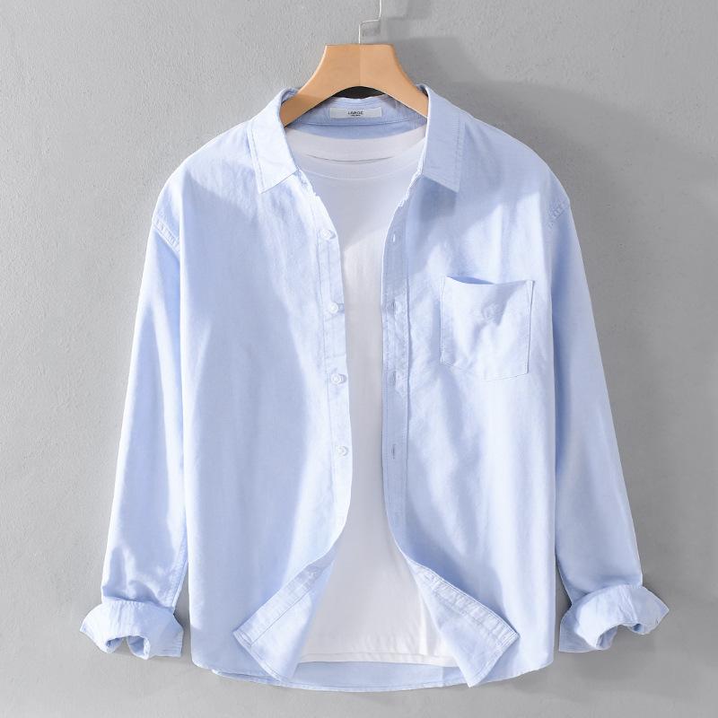 Чоловіча сорочка Оксфорд ткана з довгим рукавом Бавовняна Повсякденна Проста Універсальна Однотонна Сорочка Приталена Біла Сорочка Модний Чоловік 3XL небо синє кольору
Чоловіча сорочка Оксфорд ткана з довгим рукавом Бавовняна Повсякденна Проста Універсальна Однотонна Сорочка Приталена Біла Сорочка Модний Чоловік 3XL небо синє кольору