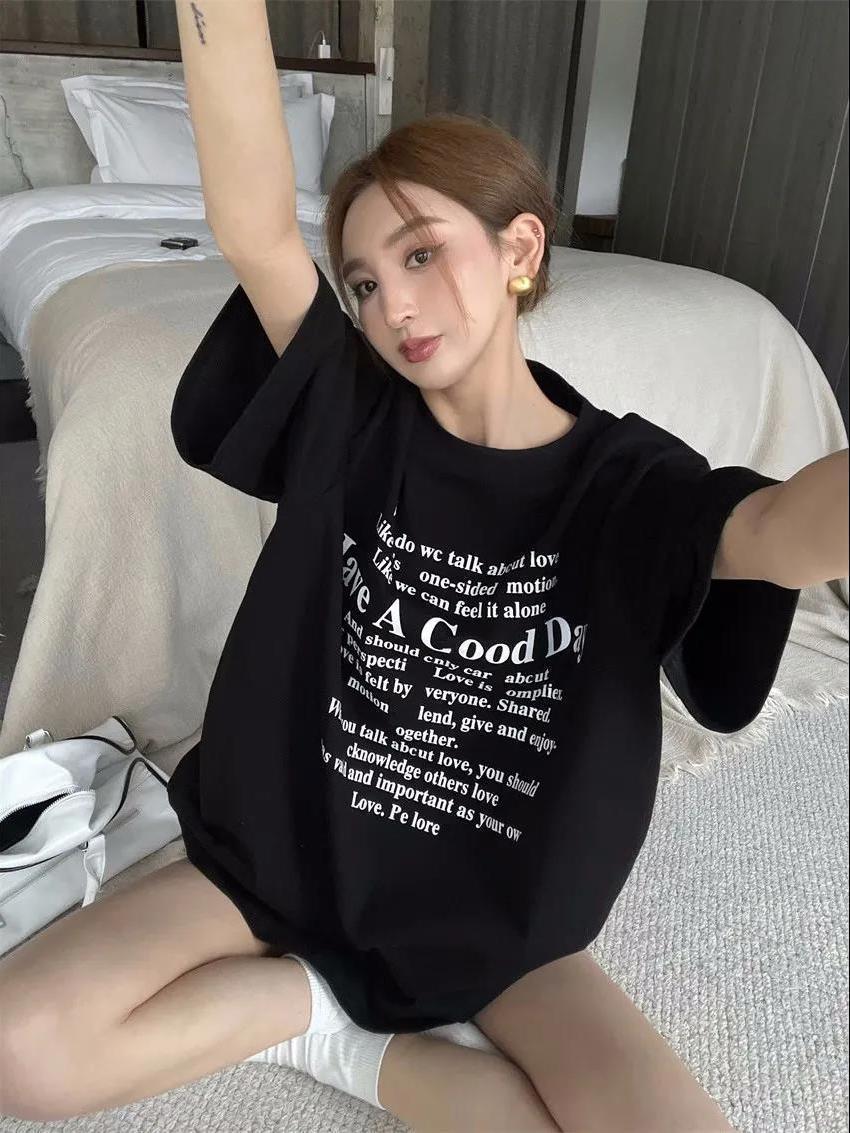 Black Loose-Fit Korean Style Women s Pure Cotton Short-Sleeve T-Shirt M (up to 100 lbs)
Black Loose-Fit Korean Style Women s Pure Cotton Short-Sleeve T-Shirt M (up to 100 lbs)