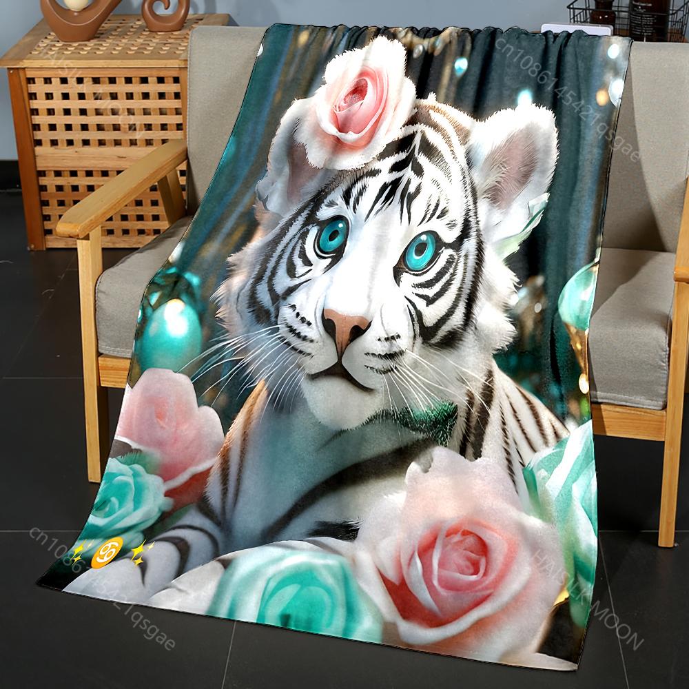 Bengal tiger and rose print Blanket Warm Soft Luxury Gift for Child Adults Suitable for Home Sofa Bed Travel Camping RV 75x90cm
Bengal tiger and rose print Blanket Warm Soft Luxury Gift for Child Adults Suitable for Home Sofa Bed Travel Camping RV 75x90cm