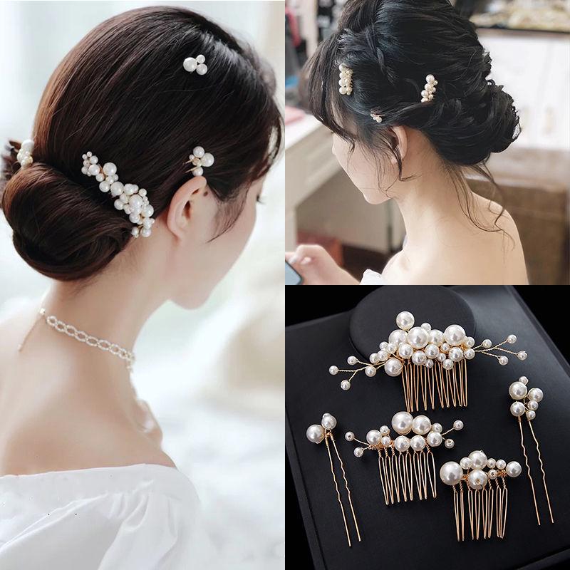 Bridal Pearl Hair Comb and Headpiece with Ribbons - Korean Style Wedding and Evening Gown Accessory
Bridal Pearl Hair Comb and Headpiece with Ribbons - Korean Style Wedding and Evening Gown Accessory