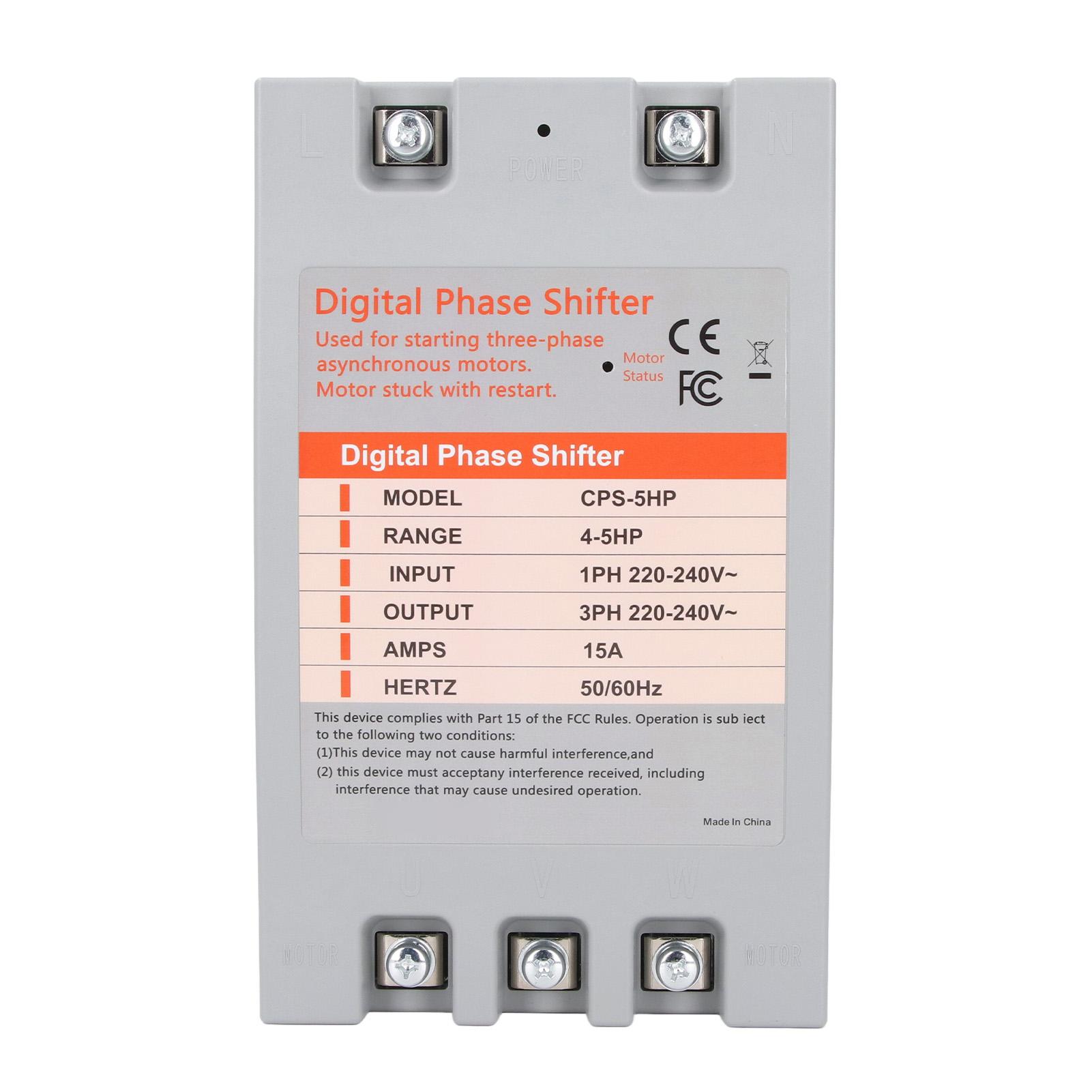 Single to 3 Phase Converter Digital Phase Converter 4 to 5 Horsepower 2.2 to 3.7kw 220‑240VAC
Single to 3 Phase Converter Digital Phase Converter 4 to 5 Horsepower 2.2 to 3.7kw 220‑240VAC