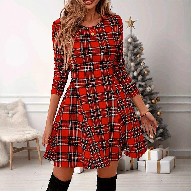 Women Christmas Plaid Long Sleeve A-Line Swing Dress Casual Crew Neck Winter Mini Dress for Holiday Party & Daily Wear XXL червоний
Women Christmas Plaid Long Sleeve A-Line Swing Dress Casual Crew Neck Winter Mini Dress for Holiday Party & Daily Wear XXL червоний