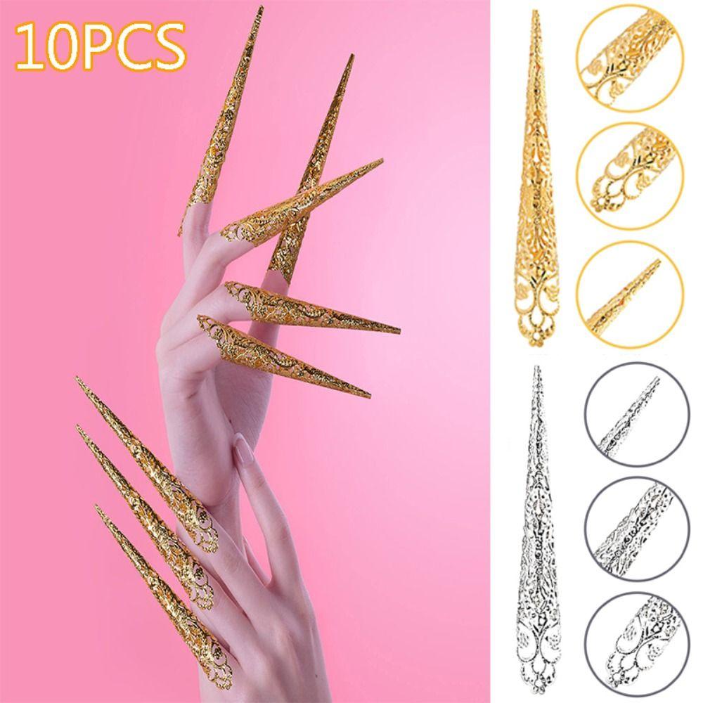 10Pcs Exquisite Belly Dance Dance Prop Dance False Nail Finger Jewelry Finger Nail Tip False Nail Gold-10Pcs-8cm
10Pcs Exquisite Belly Dance Dance Prop Dance False Nail Finger Jewelry Finger Nail Tip False Nail Gold-10Pcs-8cm
