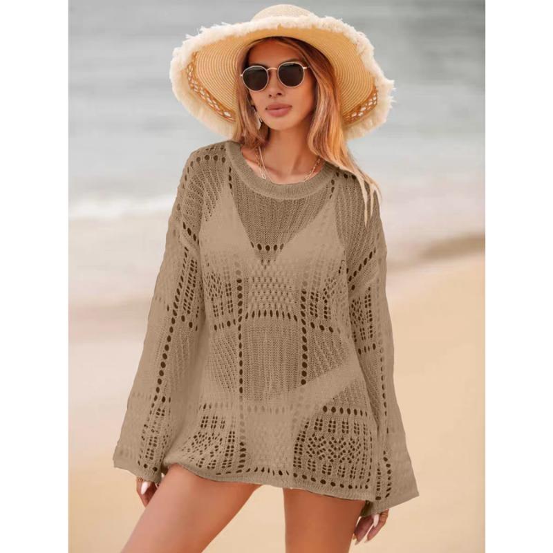 New Round Neck Summer Beach See Through Cover Up Loose Short Dress Fashion Elegant New Hollow Women s Long Sleeve Sexy Casual Blouse One size хакі
New Round Neck Summer Beach See Through Cover Up Loose Short Dress Fashion Elegant New Hollow Women s Long Sleeve Sexy Casual Blouse One size хакі