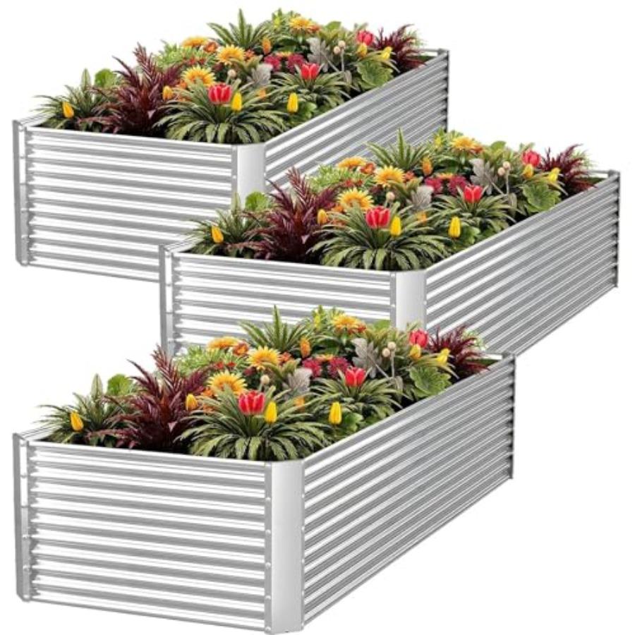 3pcs Tall 4x2x1.5ft Galvanized Raised Garden Bed Outdoor Steel Garden Bed for Vegetables Above Ground Garden Box for Flower Met United States
3pcs Tall 4x2x1.5ft Galvanized Raised Garden Bed Outdoor Steel Garden Bed for Vegetables Above Ground Garden Box for Flower Met United States
