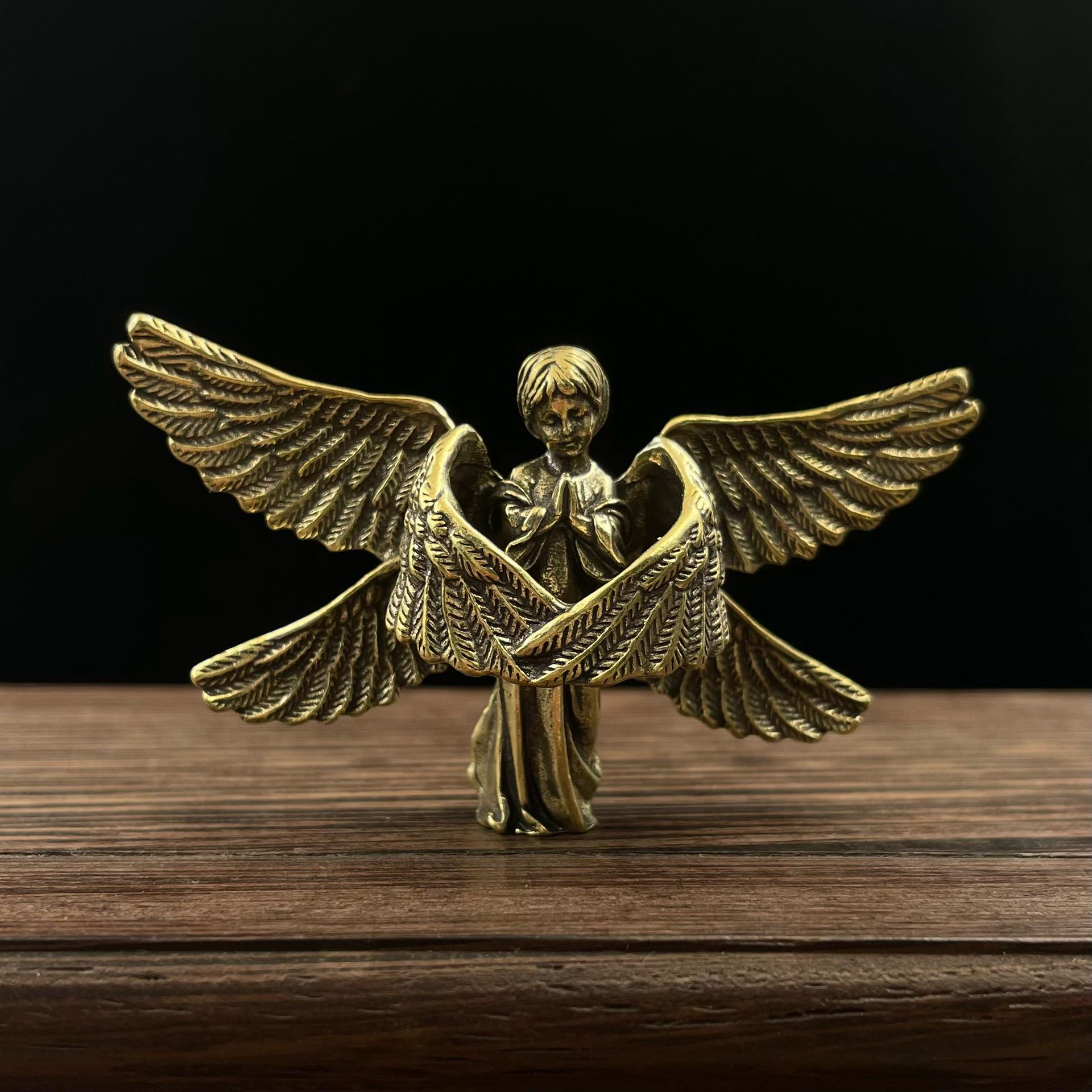 Retro Brass Six-Winged Angel Ornament: Cupid Eros Statue for Home Decor
Retro Brass Six-Winged Angel Ornament: Cupid Eros Statue for Home Decor