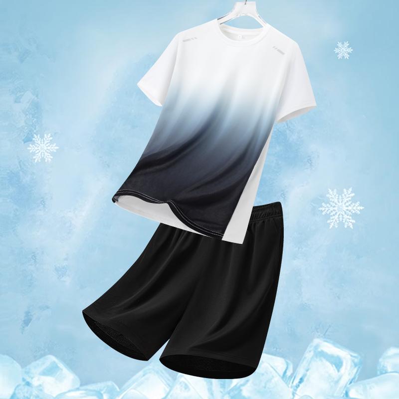 Ice silk sportswear set for men s summer round neck quick drying short sleeved loose two-piece set XL білий
Ice silk sportswear set for men s summer round neck quick drying short sleeved loose two-piece set XL білий