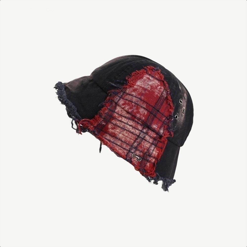 Плед Панама в Стиле Нищего с Заплатками Защита от Солнца Шапка-Ведро Ретро Шляпа Рыбака Мужская/Женская Style 4