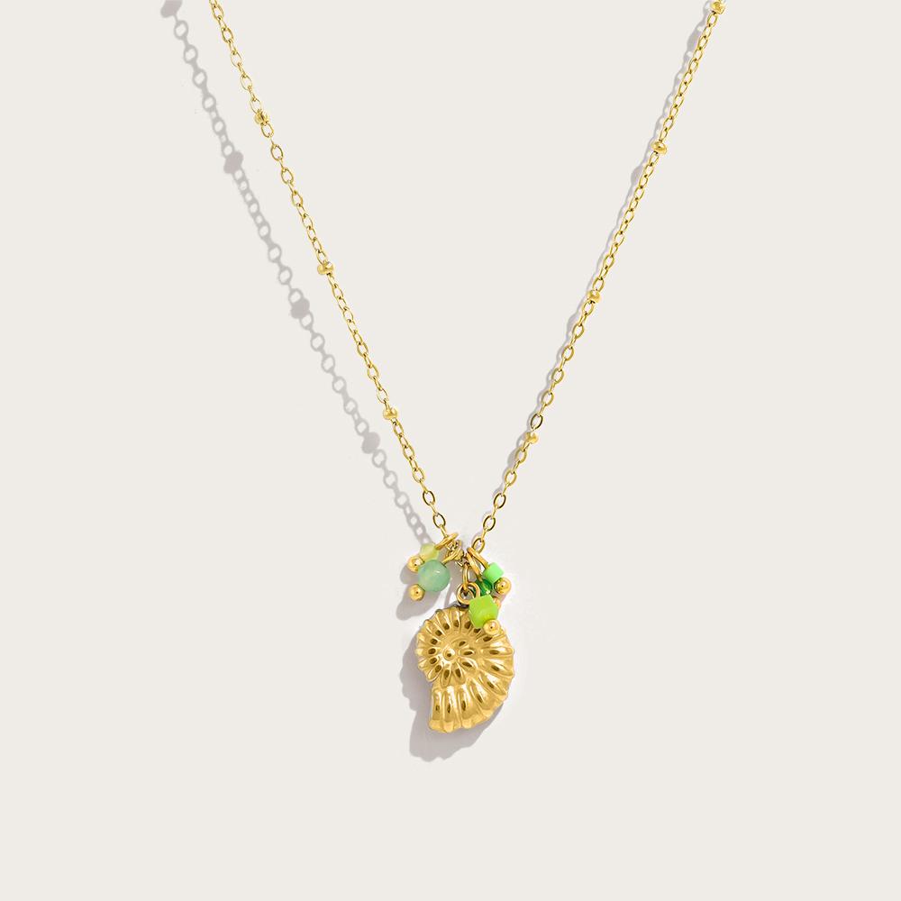 Stainless Steel Conch Pendant Necklace for Women Exquisite Green Charms Gold Plated Waterproof Jewelry
Stainless Steel Conch Pendant Necklace for Women Exquisite Green Charms Gold Plated Waterproof Jewelry