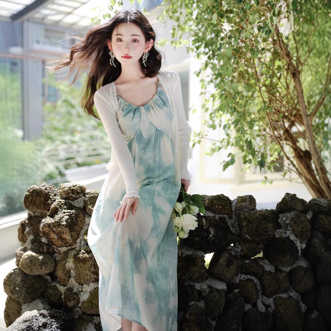 Mint Green Beaded Spaghetti Strap Tie-Dye Maxi Dress - High Waist & Swing Style for Vacation L
Mint Green Beaded Spaghetti Strap Tie-Dye Maxi Dress - High Waist & Swing Style for Vacation L