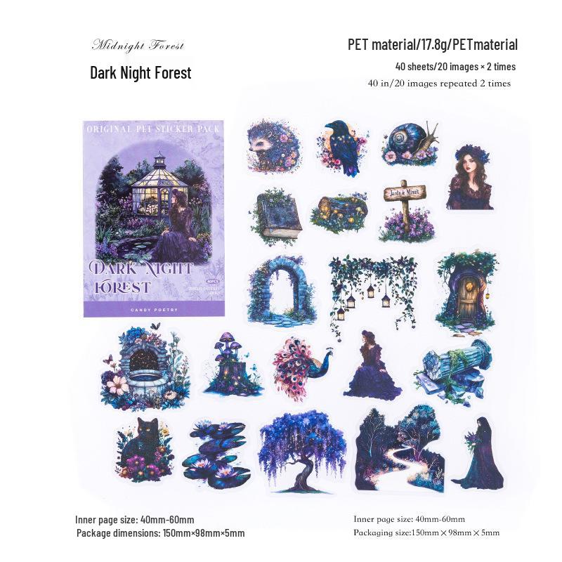 Sugar Poem PET White Ink Sticker Pack - Forest Fantasy Retro European Collage Stickers, 40 Sheets in 6 Styles
Sugar Poem PET White Ink Sticker Pack - Forest Fantasy Retro European Collage Stickers, 40 Sheets in 6 Styles