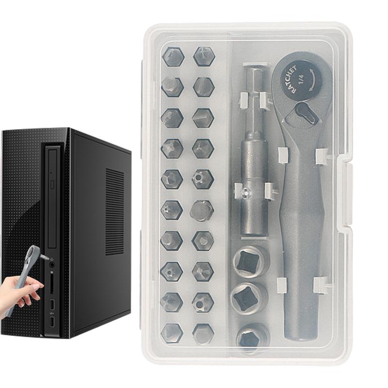 Mini Ratchet Wrench Built-In Magnet Repair Tool Kit Mini Ratchet Screwdriver Bit Set For Computer TV Mechanical Component CN
Mini Ratchet Wrench Built-In Magnet Repair Tool Kit Mini Ratchet Screwdriver Bit Set For Computer TV Mechanical Component CN