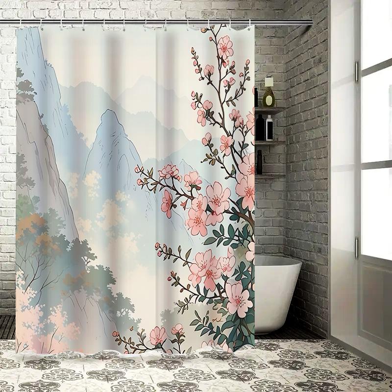 Elegant Floral Shower Curtain For Bathroom - Waterproof And Durable With Vibrant Blossom Design Complimentary Hook Easy-Clean W60H190(CM)-1 Pcs
Elegant Floral Shower Curtain For Bathroom - Waterproof And Durable With Vibrant Blossom Design Complimentary Hook Easy-Clean W60H190(CM)-1 Pcs