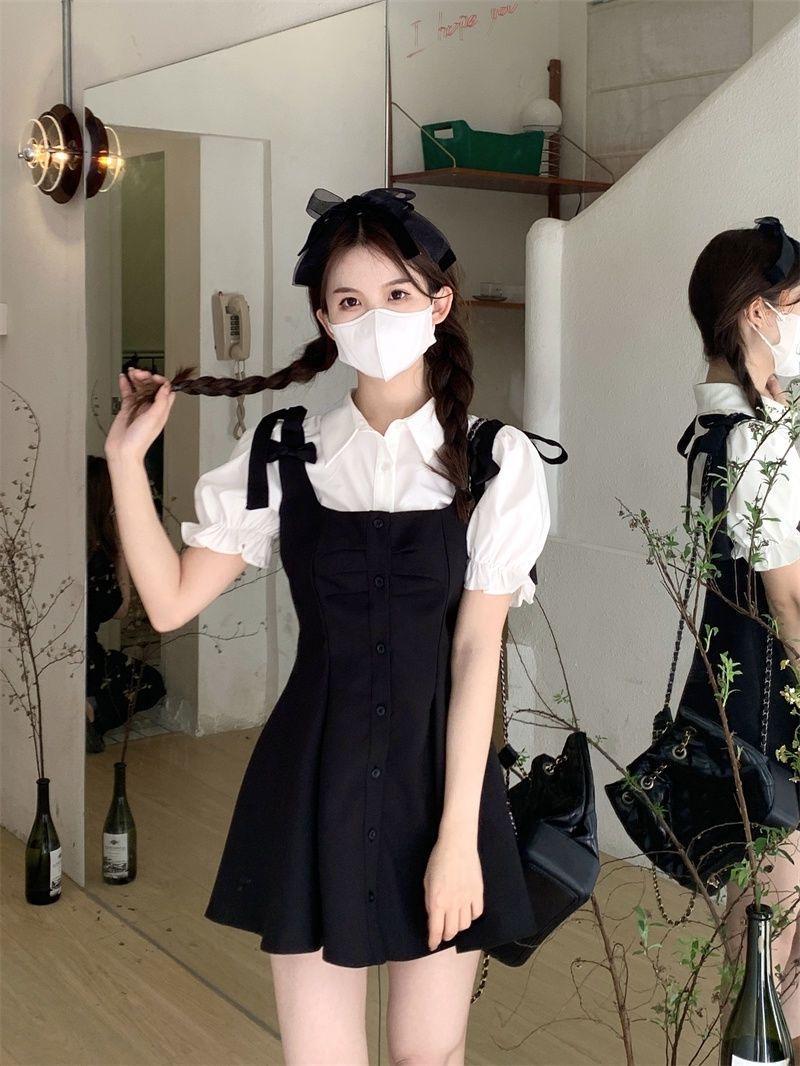 Стильная белая блузка с рукавами-фонариками и платье-бабочка с подтяжками для женщин - летний шик. XX-Large
Стильная белая блузка с рукавами-фонариками и платье-бабочка с подтяжками для женщин - летний шик. XX-Large