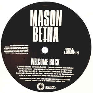 12inch Record MASON BETHA - Welcome Back UNIR212671 Bad Boy Enterta 2004 US Rap & Hip-Hop/R&B Used
12inch Record MASON BETHA - Welcome Back UNIR212671 Bad Boy Enterta 2004 US Rap & Hip-Hop/R&B Used