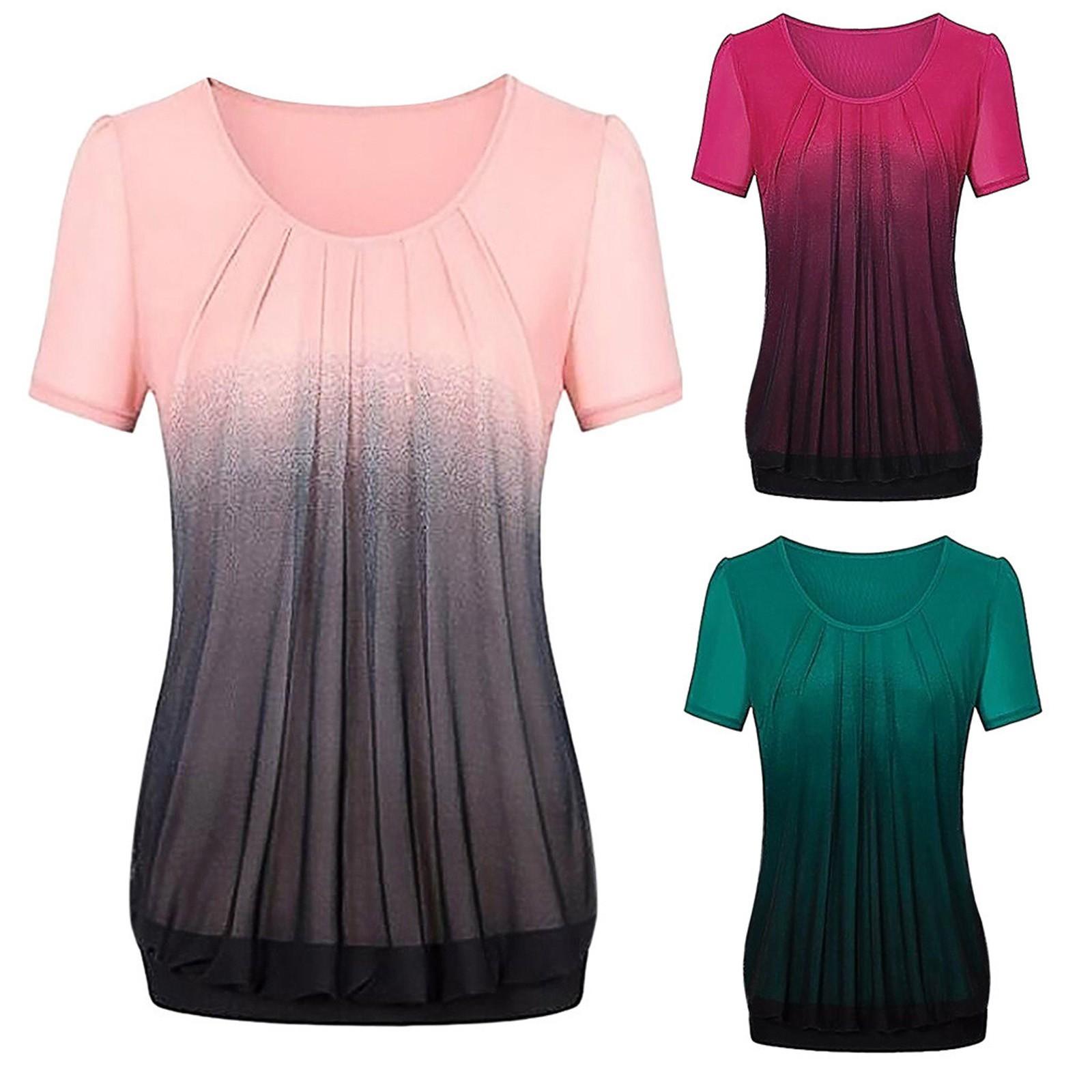 Women Casual Gradient Printed Pleated Plus Size Tribal T-shirt Tops Blouse
Women Casual Gradient Printed Pleated Plus Size Tribal T-shirt Tops Blouse