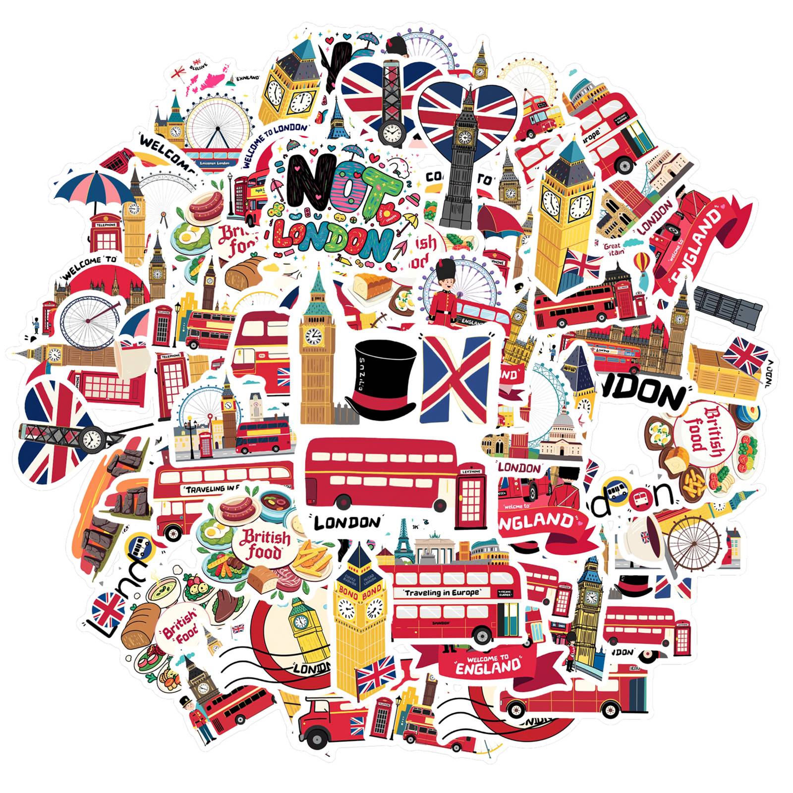 35pcs-50pcs Iconic Big Ben Stickers Playful Double Decker Bus Teacher Reward Stickers UK Landmarks Decals For Laptop Motorcycle
35pcs-50pcs Iconic Big Ben Stickers Playful Double Decker Bus Teacher Reward Stickers UK Landmarks Decals For Laptop Motorcycle
