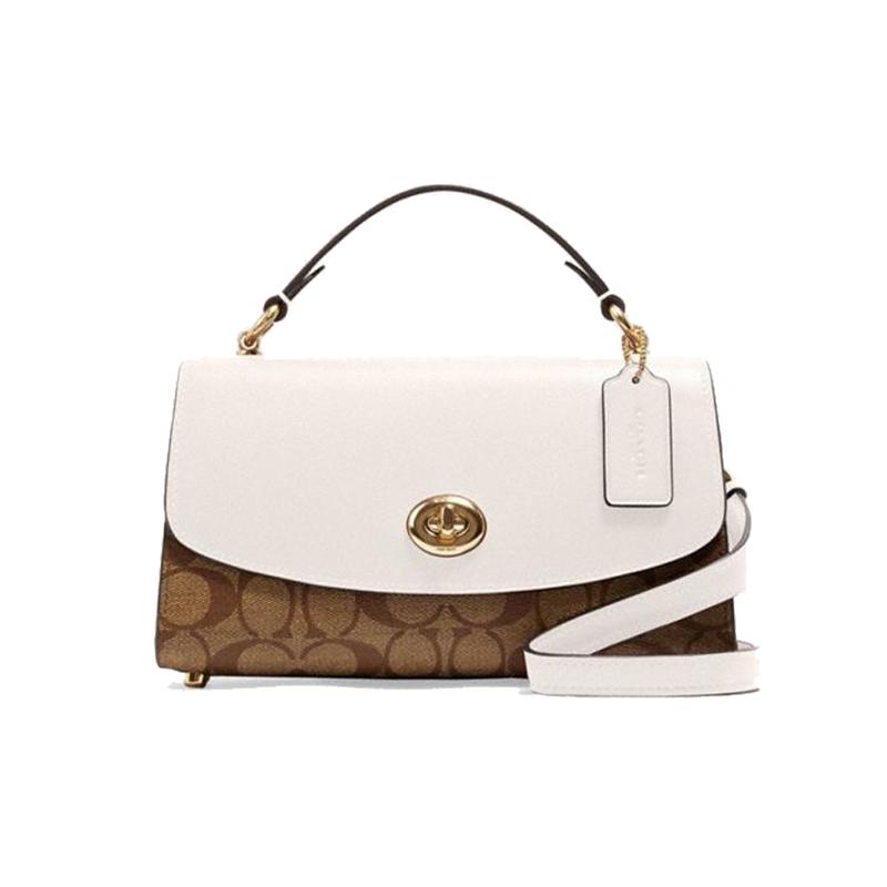 COACH Tilly 23 presbyopic color-blocked twist-lock flap leather hand-held shoulder crossbody bag small size women s white and dark brown білий
COACH Tilly 23 presbyopic color-blocked twist-lock flap leather hand-held shoulder crossbody bag small size women s white and dark brown білий