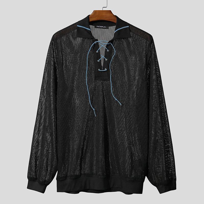 INCERUN Oversized Men Long Sleeve Hollow Bandage See Through Webbing Loose T-shirts Tops XL чорний
INCERUN Oversized Men Long Sleeve Hollow Bandage See Through Webbing Loose T-shirts Tops XL чорний