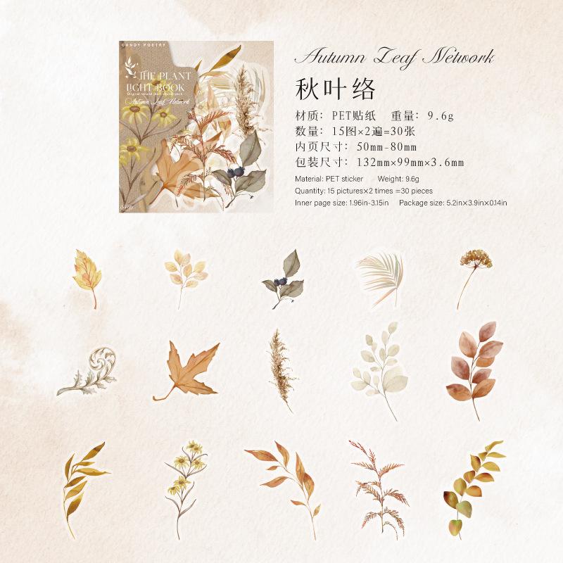 PET Nature Plant Stickers Pack - 30pcs Botanical Scrapbooking Decals for Journal Decor & Crafting (Waterproof)
PET Nature Plant Stickers Pack - 30pcs Botanical Scrapbooking Decals for Journal Decor & Crafting (Waterproof)