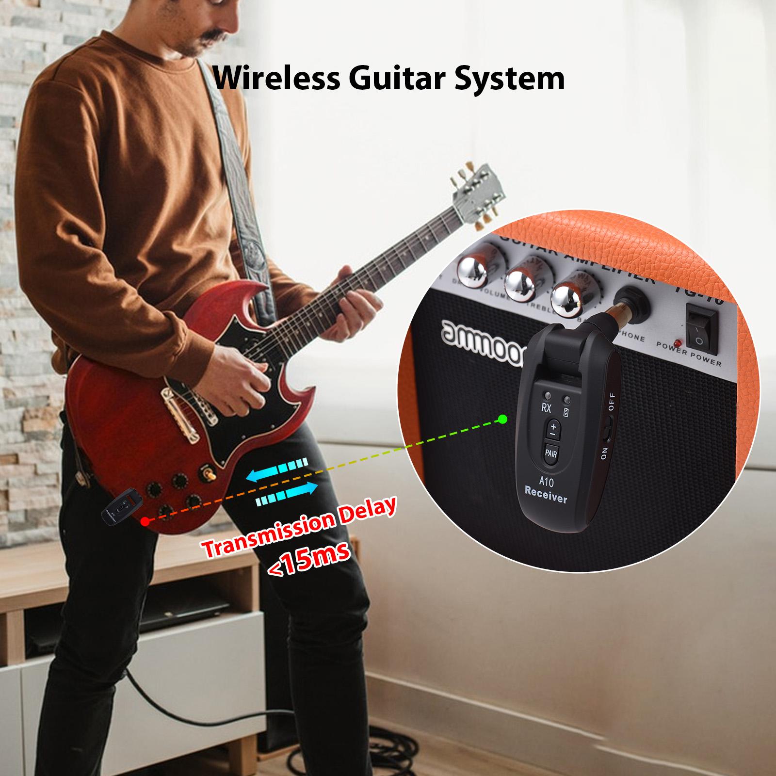 Беспроводная гитарная система Передача в реальном времени 2.4G Сверхнизкая задержка Комплект гитарного передатчика и приемника для электрогитары чёрный
Беспроводная гитарная система Передача в реальном времени 2.4G Сверхнизкая задержка Комплект гитарного передатчика и приемника для электрогитары чёрный