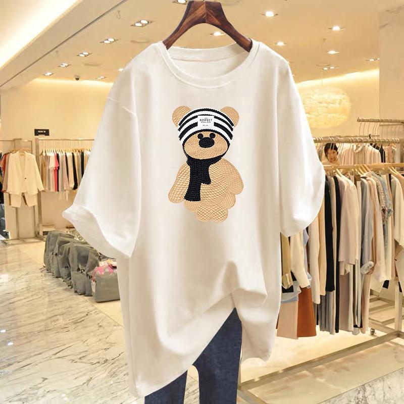 Cotton cartoon printed t-shirt short-sleeved women s summer new loose Korean version medium and long top bottoming shirt XXXL
Cotton cartoon printed t-shirt short-sleeved women s summer new loose Korean version medium and long top bottoming shirt XXXL