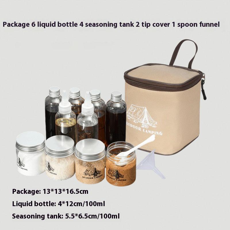 Portable spice set with 10 spice containers, pepper and salt shakers, and removable storage bag for outdoor travel
Portable spice set with 10 spice containers, pepper and salt shakers, and removable storage bag for outdoor travel