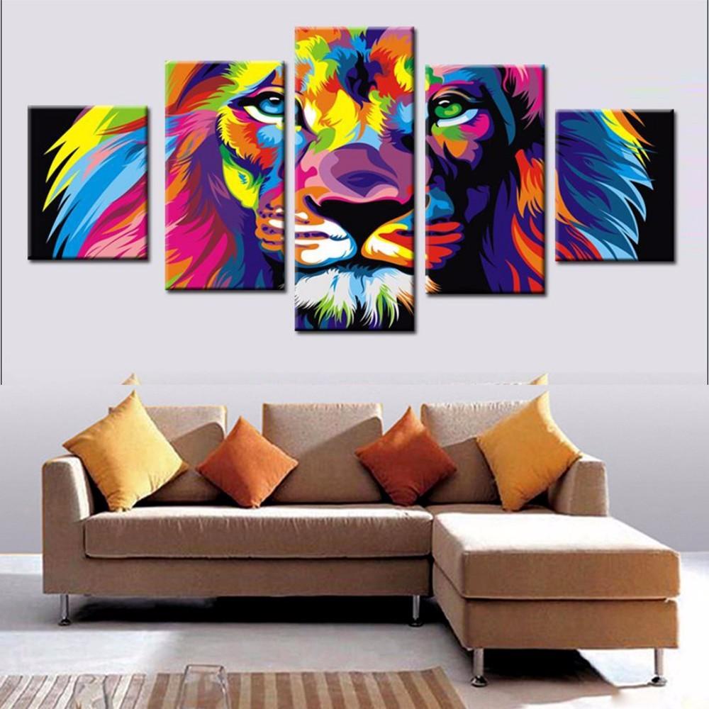 5 Pieces Wall Art Canvas Painting Colorful Lion Poster Modern Abstract Canvas For Living Room Decorative Pictures Frame
5 Pieces Wall Art Canvas Painting Colorful Lion Poster Modern Abstract Canvas For Living Room Decorative Pictures Frame
