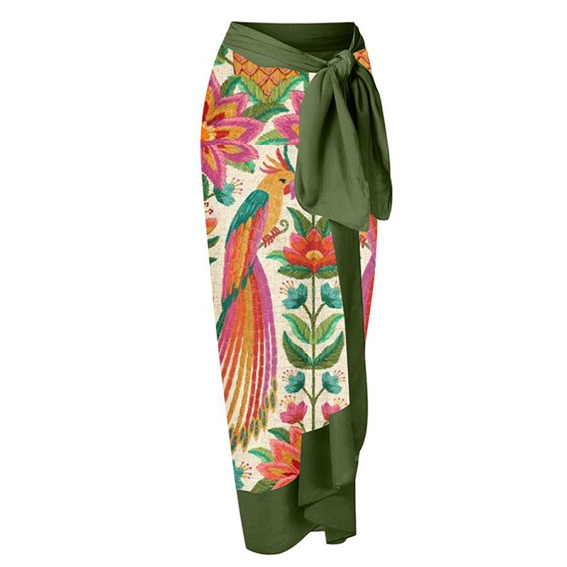 Женская трансграничная праздничная пляжная юбка с принтом и завязками One Size зелёный
Женская трансграничная праздничная пляжная юбка с принтом и завязками One Size зелёный