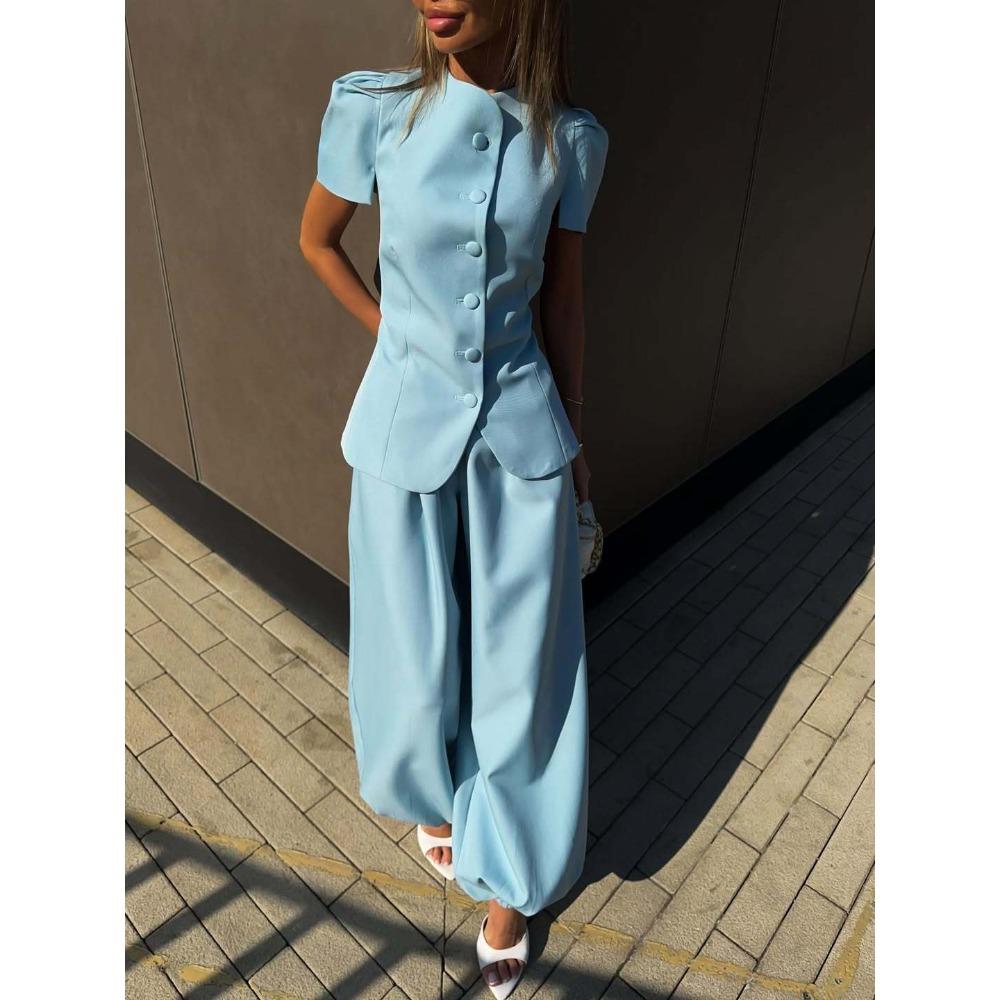 Europe, America, women s suit, fashionable and elegant design jacket, top, high waist casual trousers suit S
Europe, America, women s suit, fashionable and elegant design jacket, top, high waist casual trousers suit S