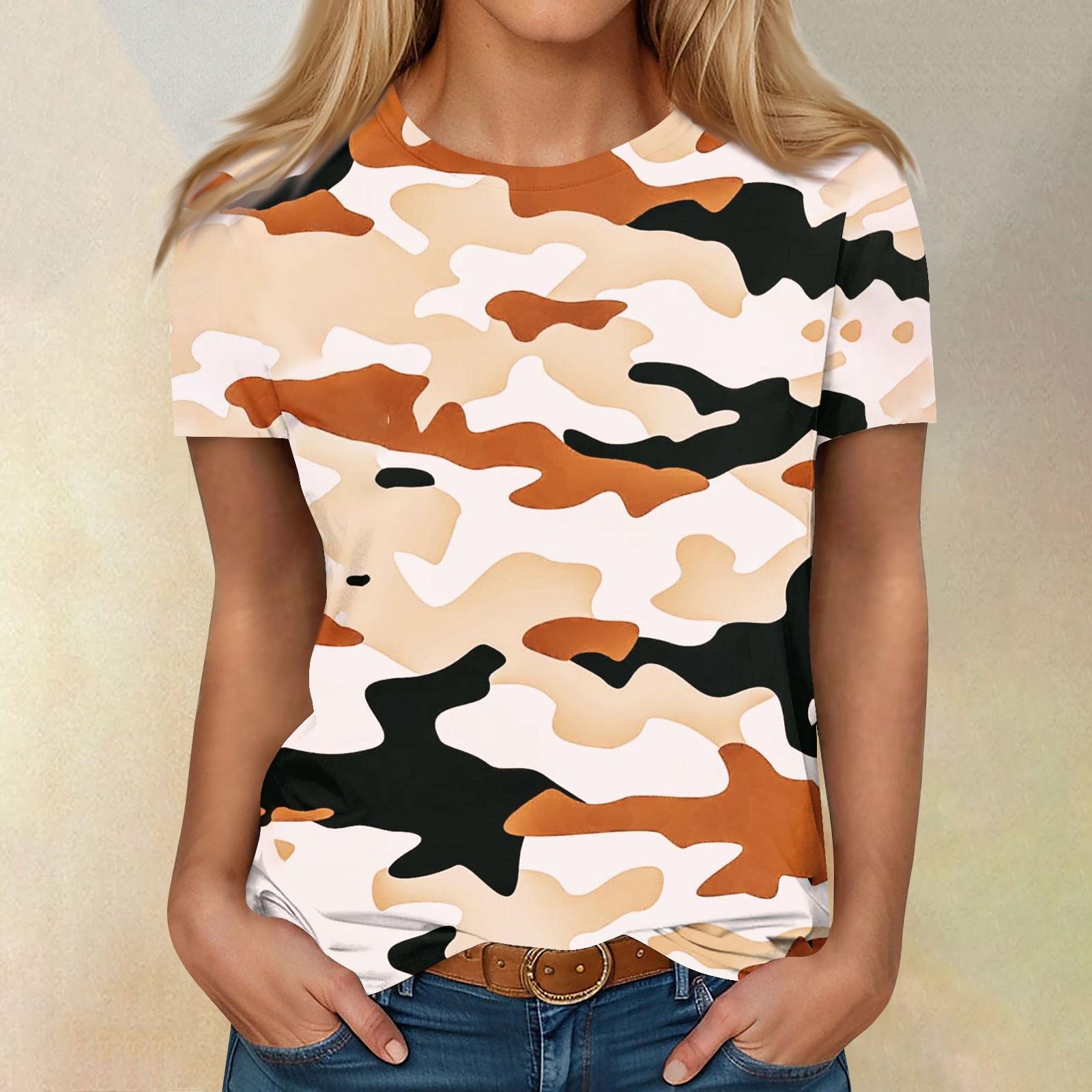 Рубашки с коротким рукавом для женщин, милые топы, футболки с принтом, блузки, повседневные базовые топы больших размеров, пуловеры L бежевый
Рубашки с коротким рукавом для женщин, милые топы, футболки с принтом, блузки, повседневные базовые топы больших размеров, пуловеры L бежевый