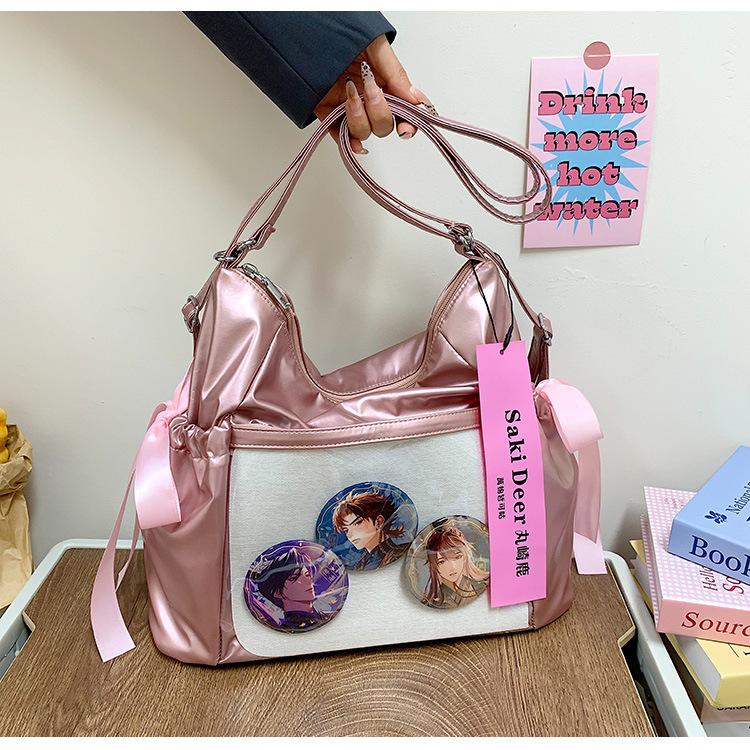 Large-capacity pvc transparent shoulder bag, women s shoulder and shoulder dual-purpose bag, two-dimensional girl small bar bag. рожевий
Large-capacity pvc transparent shoulder bag, women s shoulder and shoulder dual-purpose bag, two-dimensional girl small bar bag. рожевий